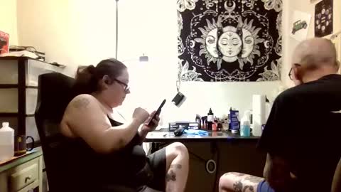 Snapshot of angelshempire420 chatting on February 9, 2026, 11:42 pm Angel and Mark online show from February 9, 2026, 11:42 pm