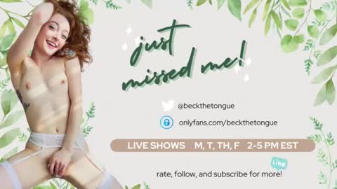 Snapshot of beckthetongue chatting on October 27, 2025, 6:39 am Beck the tongue online show from October 27, 2025, 6:39 am