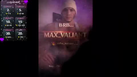 max_valiant1 online show from July 12, 2026, 11:01 am