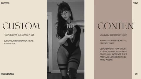 Rosie Bones online show from June 15, 2026, 9:06 pm
