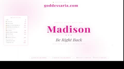 sissymaddieee online show from March 1, 2026, 11:29 pm