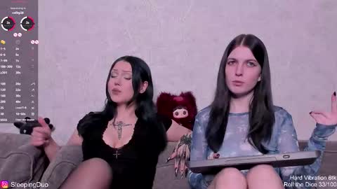 Snapshot of sleepingduo chatting on March 28, 2026, 8:52 pm Hi We are Iva and Angela Nice to meet u 3 online show from March 28, 2026, 8:52 pm