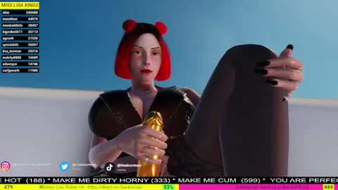  MISTRESS LISA  FIRST 3DXCHAT CAMGIRL   3dxchat anime gaming mistress domina online show from December 27, 2024, 10:26 pm