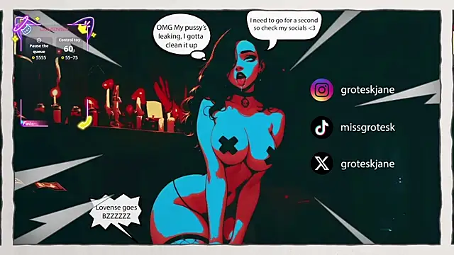 Snapshot of GroteskJane chatting on April 18, 2026, 9:59 pm GroteskJane online show from April 18, 2026, 9:59 pm