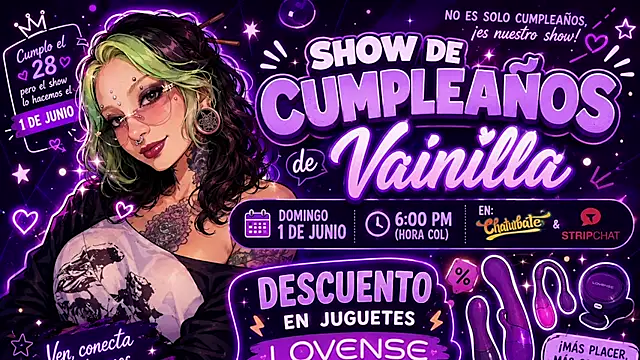 vainilla doll online show from June 19, 2026, 2:38 am