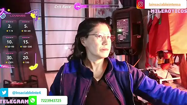 LaInsaciableIntensa online show from June 22, 2026, 1:07 am