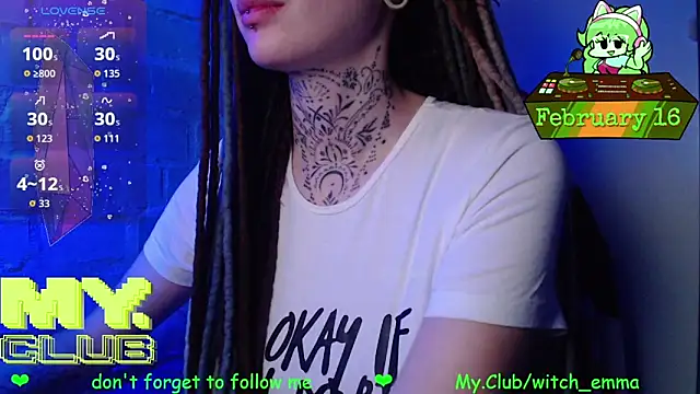 Witch Emma online show from February 16, 2026, 7:04 am