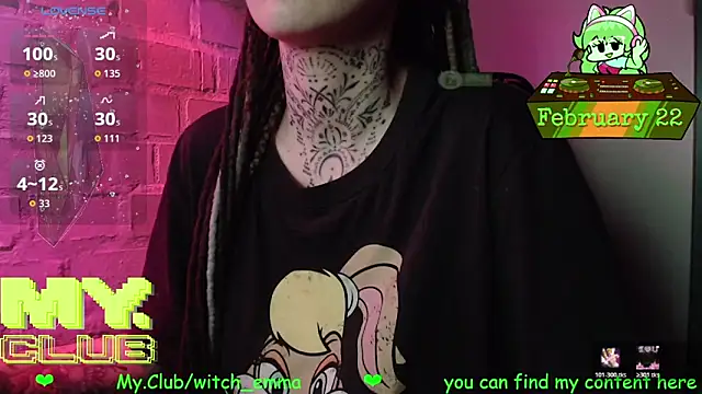 Witch Emma online show from February 22, 2026, 7:40 am